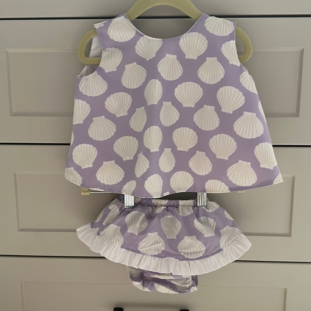 GUC 18-24m The Beaufort Bonnet Company Purple Shell top and bloomers